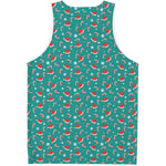 Candy And Santa Claus Hat Pattern Print Men's Tank Top