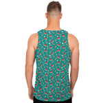 Candy And Santa Claus Hat Pattern Print Men's Tank Top