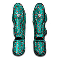 Candy And Santa Claus Hat Pattern Print Muay Thai Shin Guards