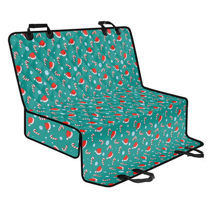 Candy And Santa Claus Hat Pattern Print Pet Car Back Seat Cover