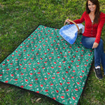 Candy And Santa Claus Hat Pattern Print Quilt