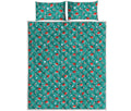 Candy And Santa Claus Hat Pattern Print Quilt Bed Set