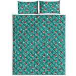 Candy And Santa Claus Hat Pattern Print Quilt Bed Set
