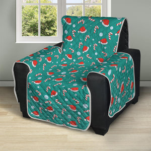 Candy And Santa Claus Hat Pattern Print Recliner Protector