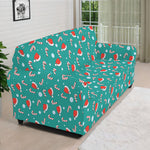 Candy And Santa Claus Hat Pattern Print Sofa Cover