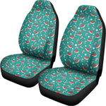 Candy And Santa Claus Hat Pattern Print Universal Fit Car Seat Covers