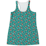 Candy And Santa Claus Hat Pattern Print Women's Racerback Tank Top