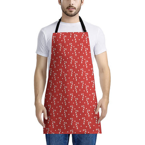 Candy Cane Polka Dot Pattern Print Apron