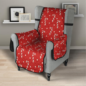 Candy Cane Polka Dot Pattern Print Armchair Protector