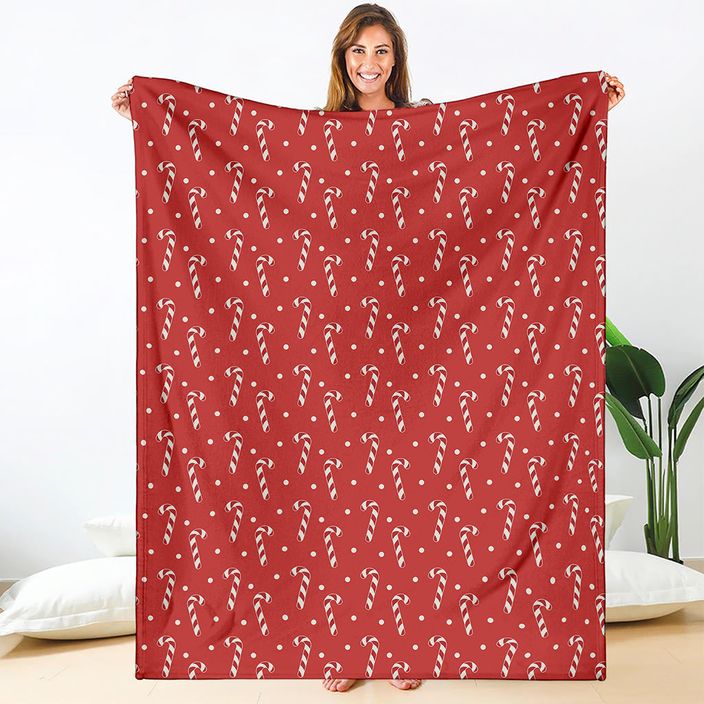 Candy Cane Polka Dot Pattern Print Blanket