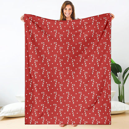 Candy Cane Polka Dot Pattern Print Blanket