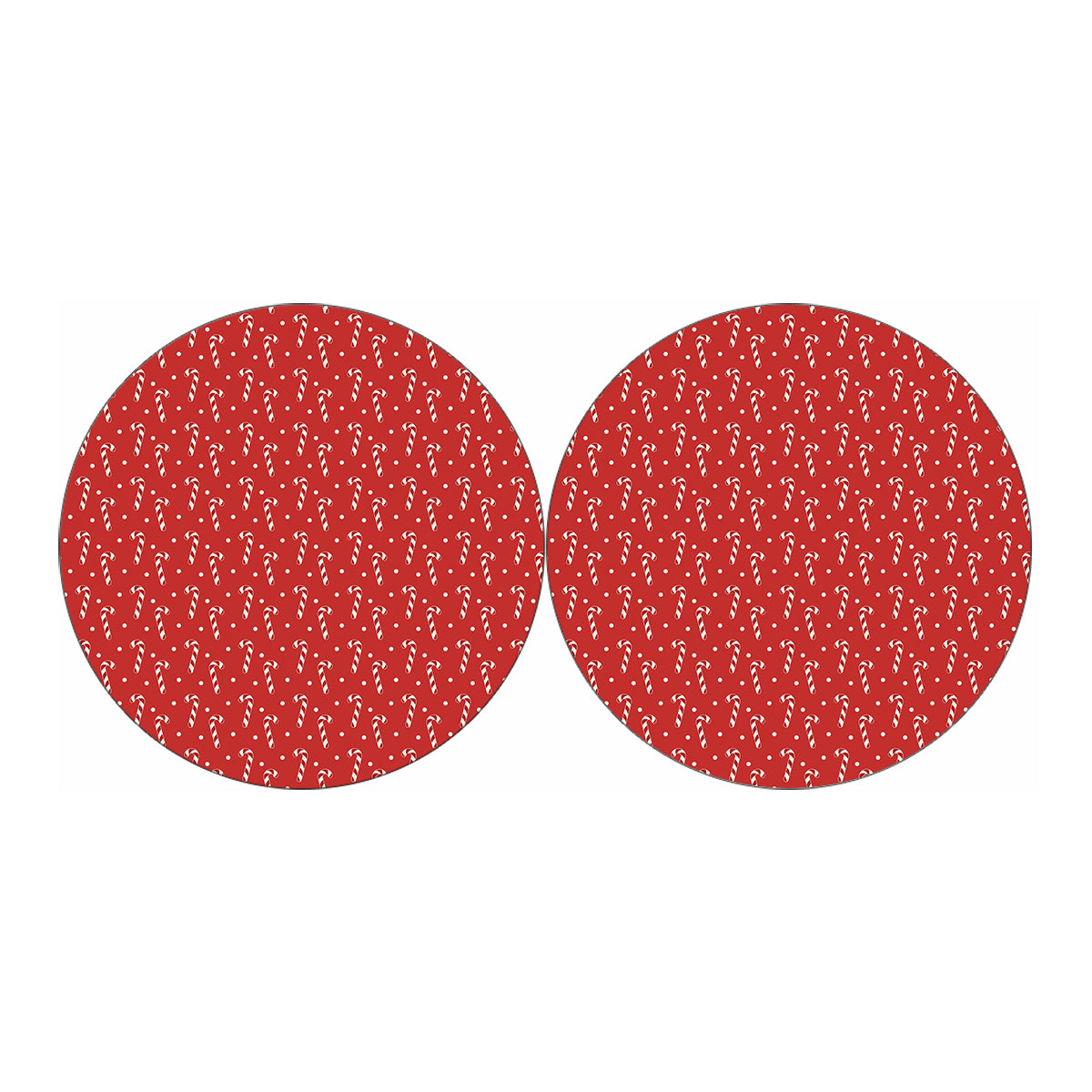 Candy Cane Polka Dot Pattern Print Car Coasters