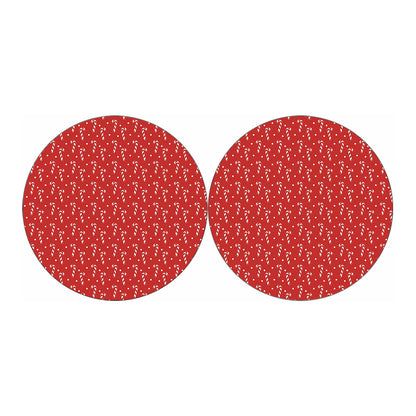 Candy Cane Polka Dot Pattern Print Car Coasters