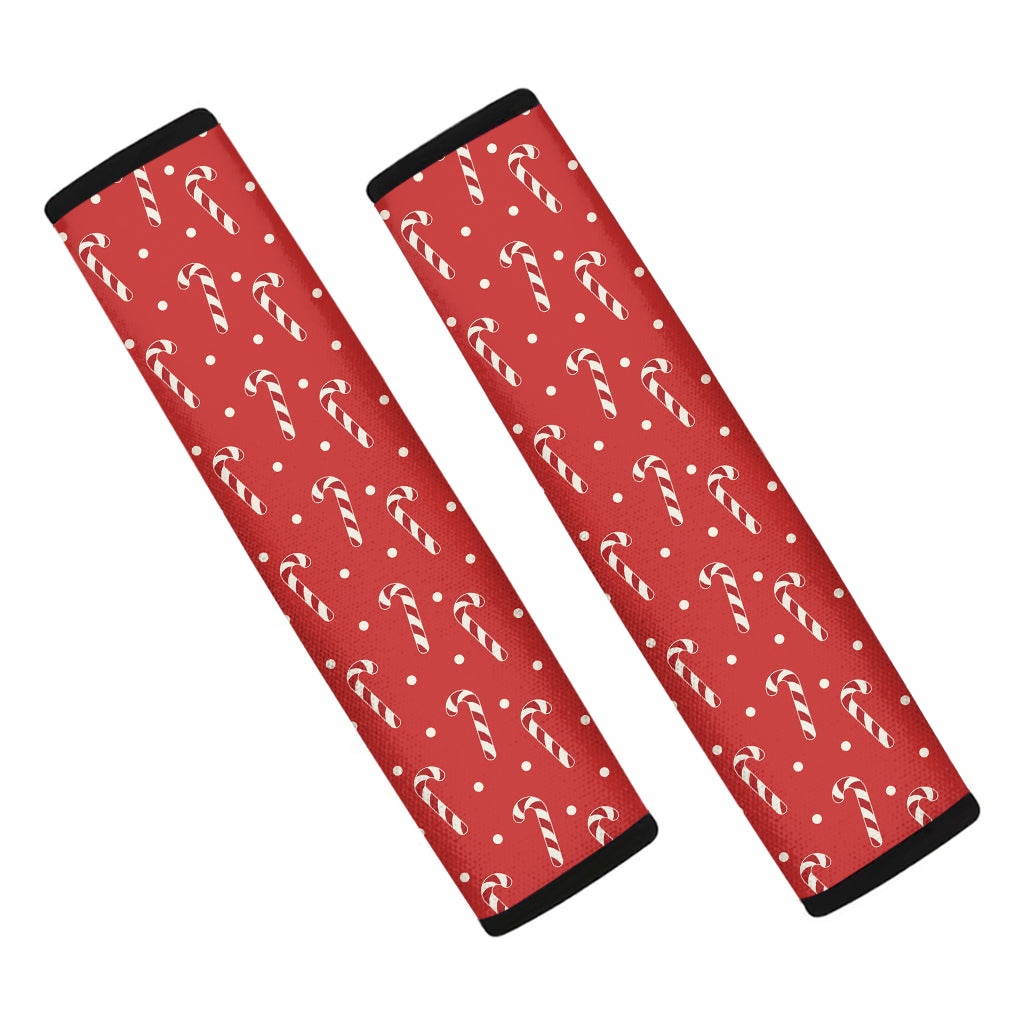 Candy Cane Polka Dot Pattern Print Car Seat Belt Covers