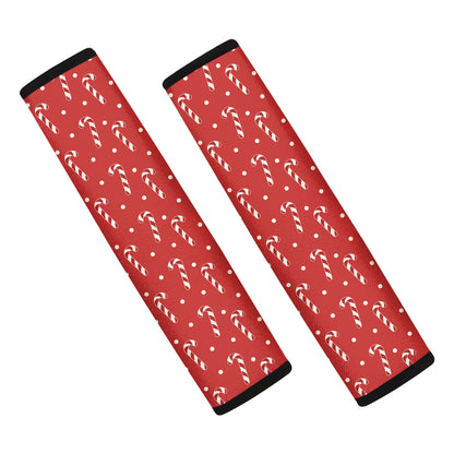 Candy Cane Polka Dot Pattern Print Car Seat Belt Covers