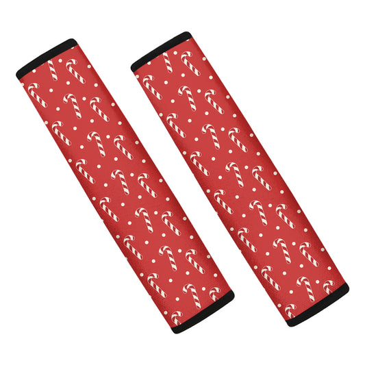 Candy Cane Polka Dot Pattern Print Car Seat Belt Covers