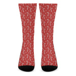 Candy Cane Polka Dot Pattern Print Crew Socks