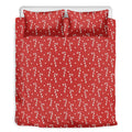 Candy Cane Polka Dot Pattern Print Duvet Cover Bedding Set