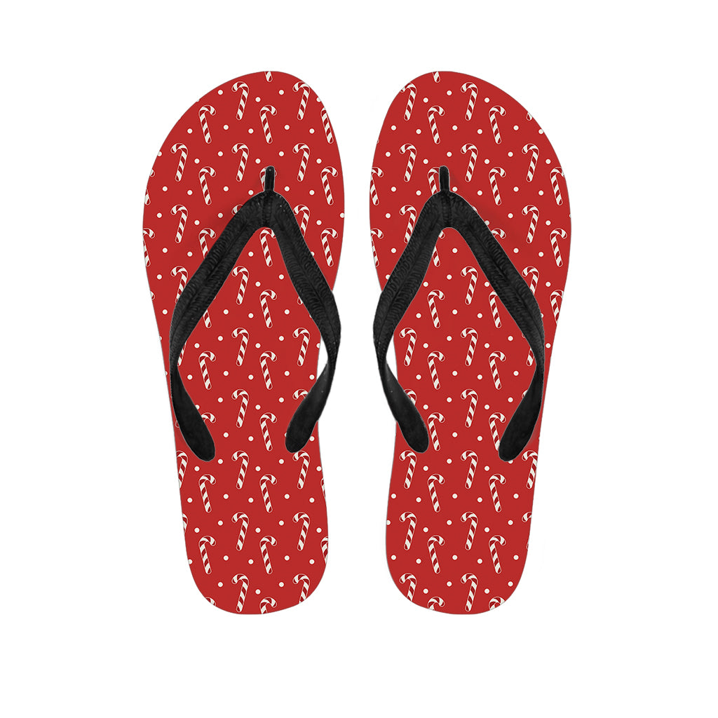 Candy Cane Polka Dot Pattern Print Flip Flops