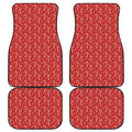 Candy Cane Polka Dot Pattern Print Front and Back Car Floor Mats