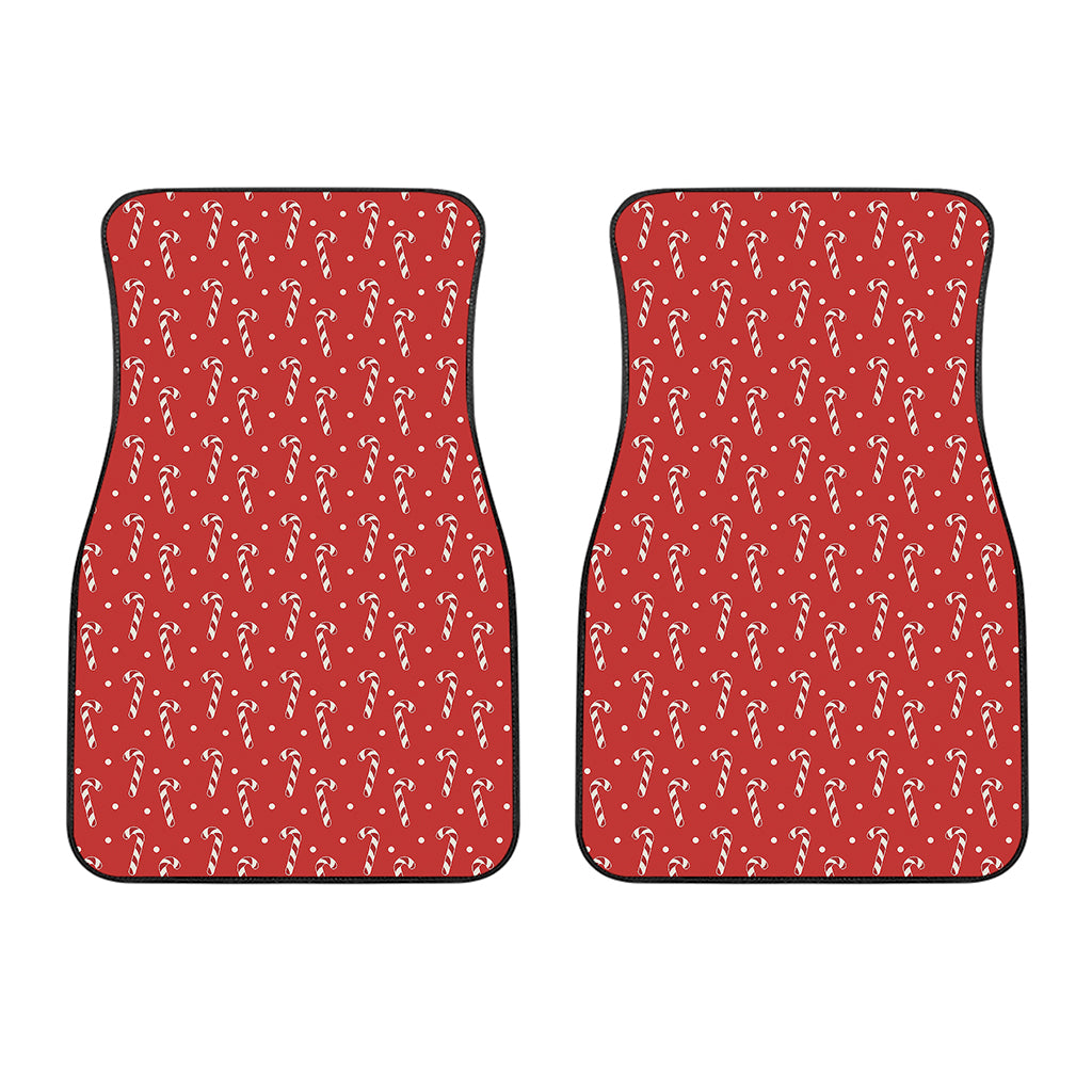 Candy Cane Polka Dot Pattern Print Front Car Floor Mats