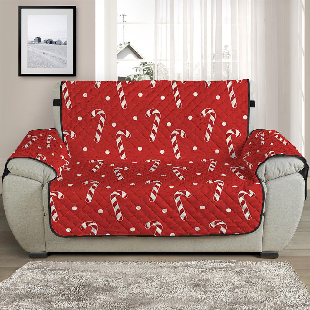 Candy Cane Polka Dot Pattern Print Half Sofa Protector