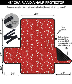 Candy Cane Polka Dot Pattern Print Half Sofa Protector