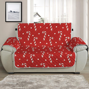 Candy Cane Polka Dot Pattern Print Half Sofa Protector