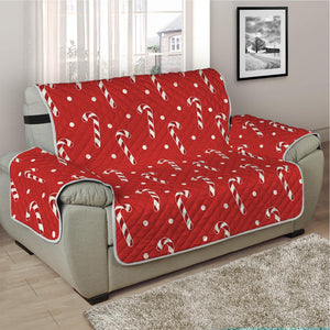 Candy Cane Polka Dot Pattern Print Half Sofa Protector