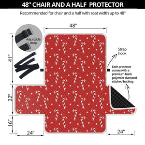 Candy Cane Polka Dot Pattern Print Half Sofa Protector