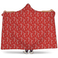 Candy Cane Polka Dot Pattern Print Hooded Blanket