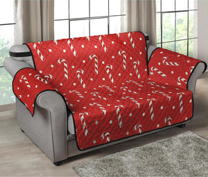 Candy Cane Polka Dot Pattern Print Loveseat Protector