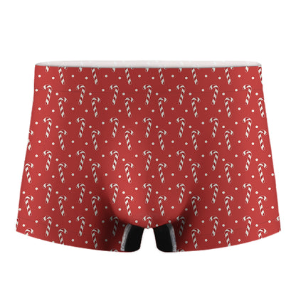 Candy Cane Polka Dot Pattern Print Men's Boxer Briefs
