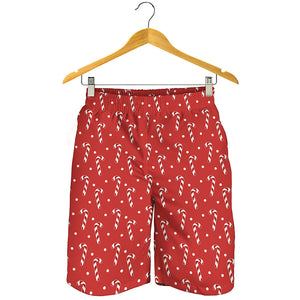 Candy Cane Polka Dot Pattern Print Men's Shorts