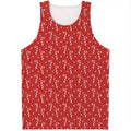 Candy Cane Polka Dot Pattern Print Men's Tank Top