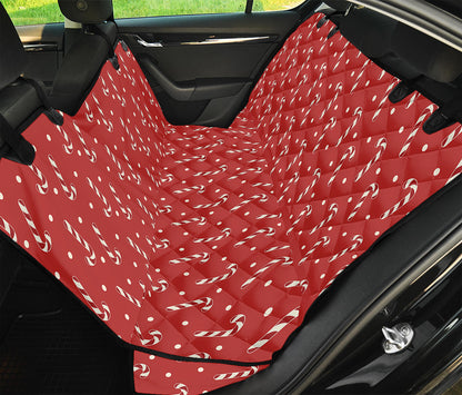 Candy Cane Polka Dot Pattern Print Pet Car Back Seat Cover