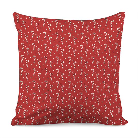 Candy Cane Polka Dot Pattern Print Pillow Cover