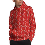 Candy Cane Polka Dot Pattern Print Pullover Hoodie