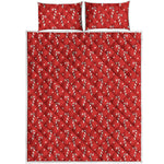 Candy Cane Polka Dot Pattern Print Quilt Bed Set