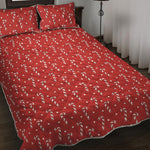Candy Cane Polka Dot Pattern Print Quilt Bed Set