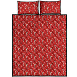 Candy Cane Polka Dot Pattern Print Quilt Bed Set