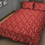 Candy Cane Polka Dot Pattern Print Quilt Bed Set