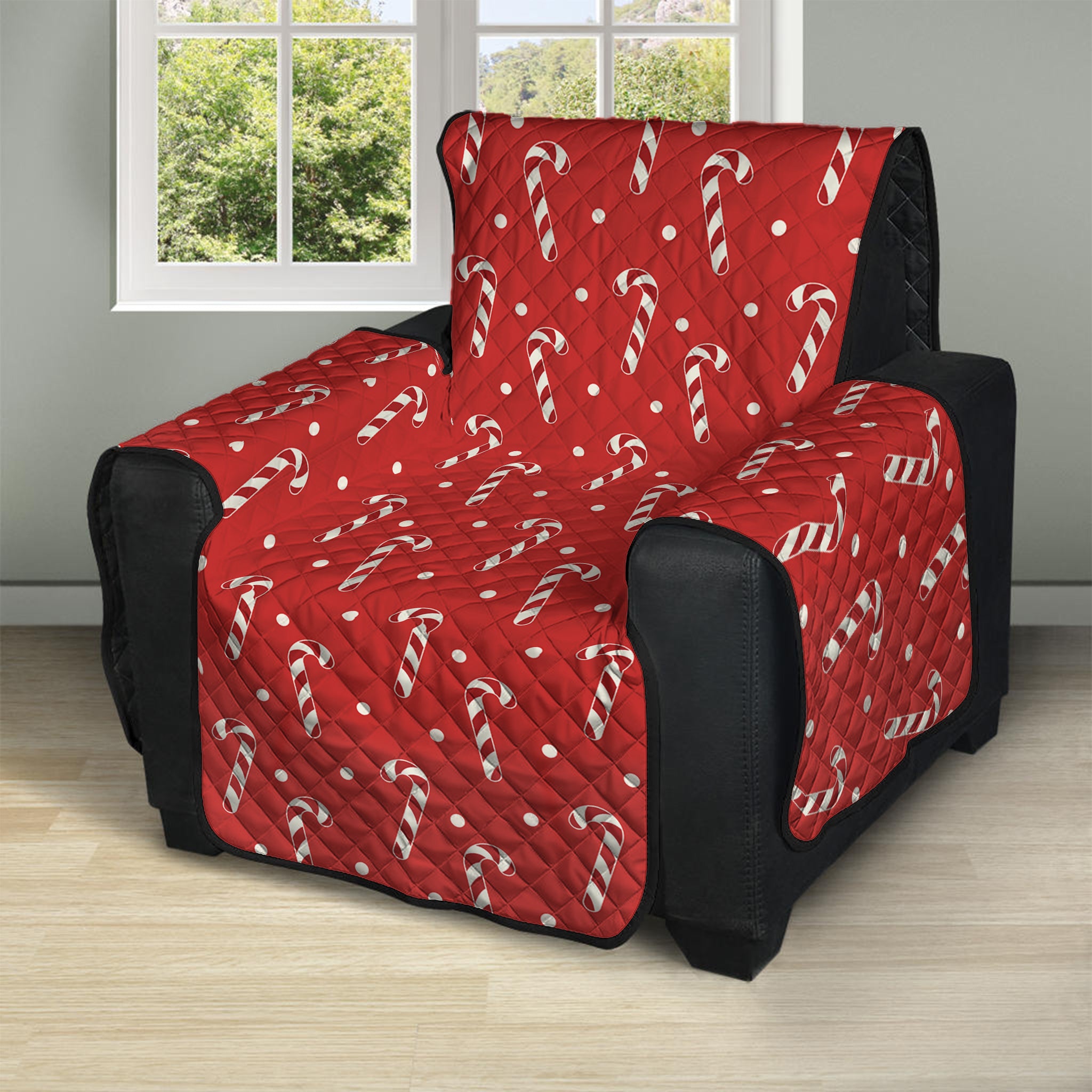 Candy Cane Polka Dot Pattern Print Recliner Protector