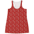 Candy Cane Polka Dot Pattern Print Women's Racerback Tank Top
