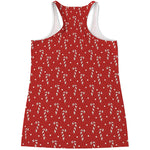Candy Cane Polka Dot Pattern Print Women's Racerback Tank Top