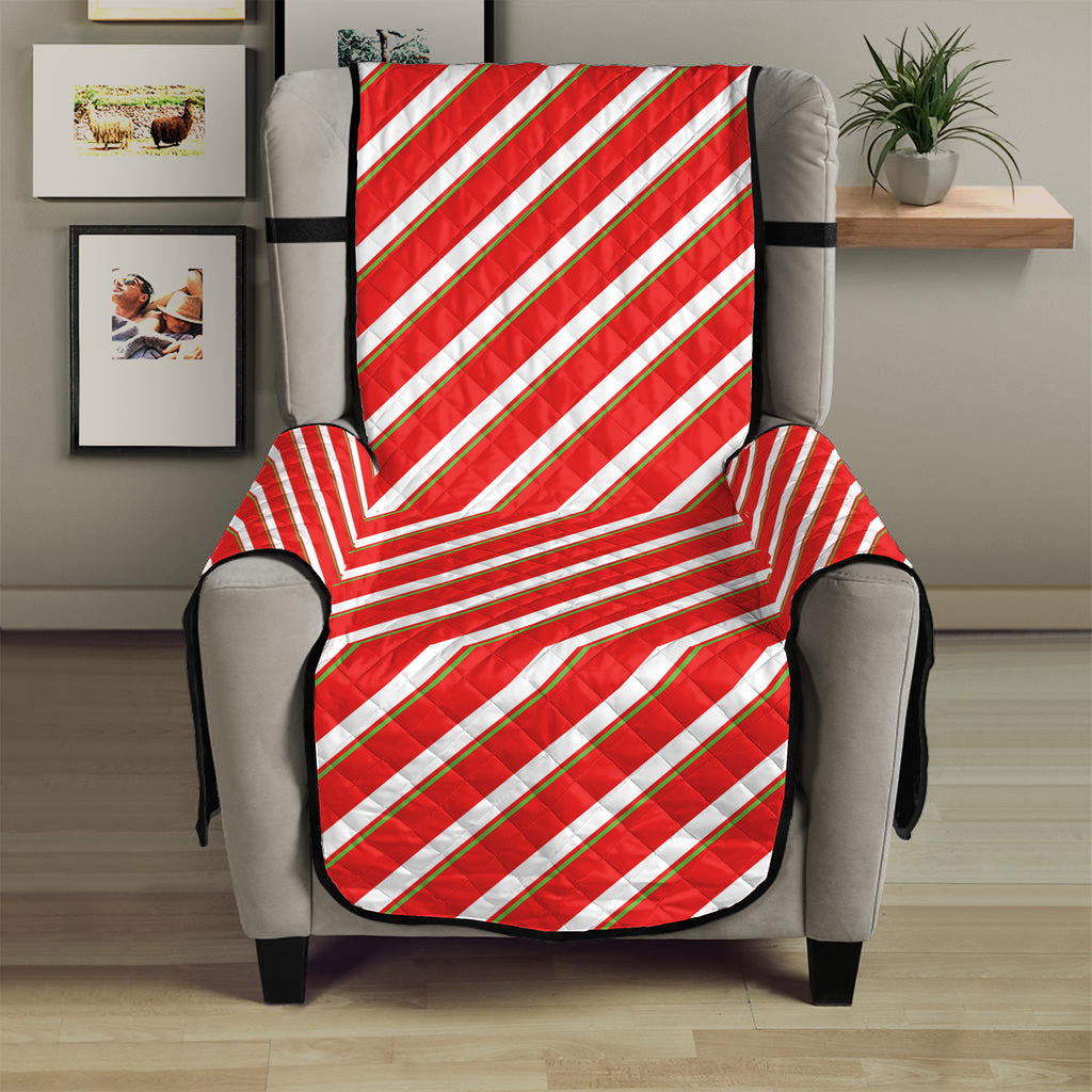 Candy Cane Stripe Pattern Print Armchair Protector