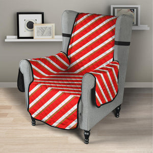 Candy Cane Stripe Pattern Print Armchair Protector