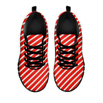 Candy Cane Stripe Pattern Print Black Sneakers