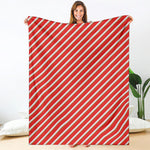Candy Cane Stripe Pattern Print Blanket
