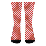 Candy Cane Stripe Pattern Print Crew Socks